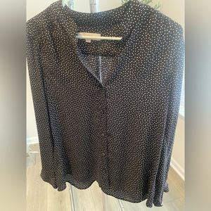 Loft Blouse in Black with White Dots